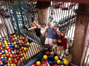 Hanging with friends in the Ball Pit
