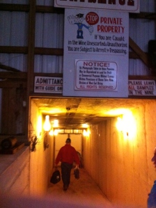 Walking down into the mine
