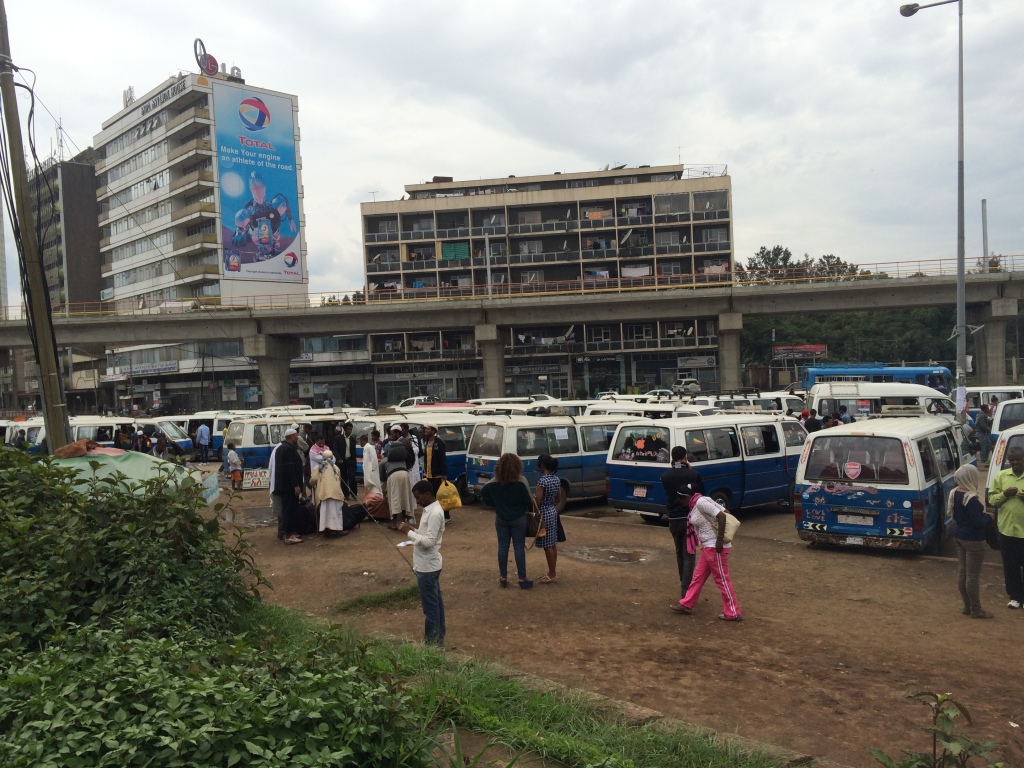 Minibus terminal. Only one bus goes to the right place